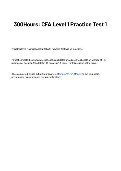 Free CFA Level 1 Practice Questions .